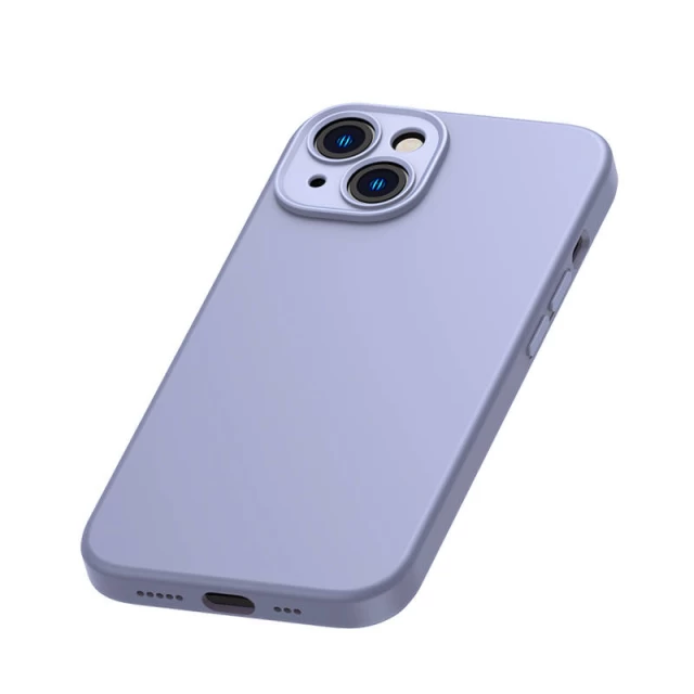 Чехол и защитное стекло Baseus Liquid Silica Gel Case with Cleaning Kit для iPhone 14 Plus Lavender (ARYT020205)