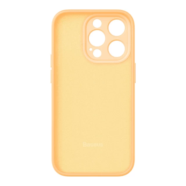 Чохол та захисне скло Baseus Liquid Silica Gel Case with Cleaning Kit для iPhone 14 Pro Sunglow (ARYT020510)