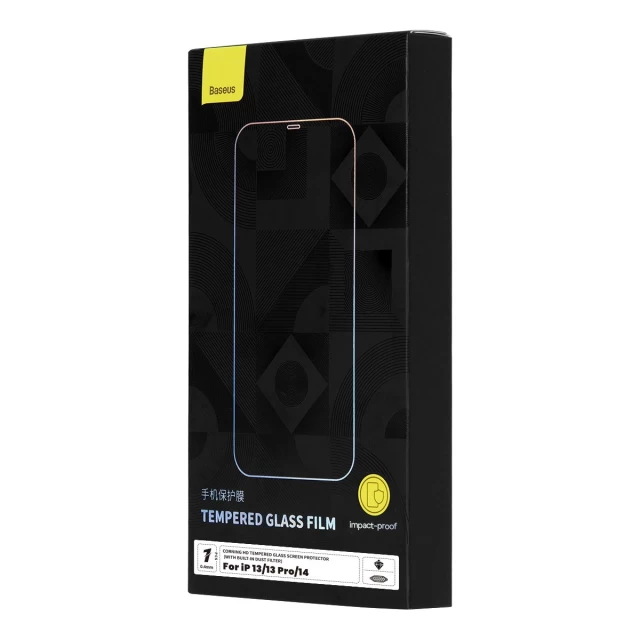 Захисне скло Baseus 0.4mm Corning HD Tempered Glass (with Speaker Cover & Dust Filter & Mounting Kit) для iPhone 13 | iPhone 13 Pro | iPhone 14 Transp