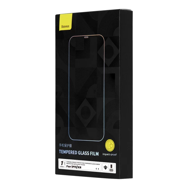 Защитное стекло Baseus 0.4mm Privacy Protection Tempered Glass Anti-Spy (with Dust Filter & Mounting Kit) для iPhone 11 | iPhone XR Transparent (SGKN0