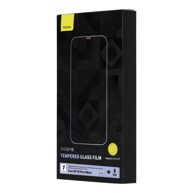 Защитное стекло Baseus 0.4mm Privacy Protection Tempered Glass Anti-Spy (with Dust Filter & Mounting Kit) для iPhone 12 Pro Max Transparent (SGKN05050