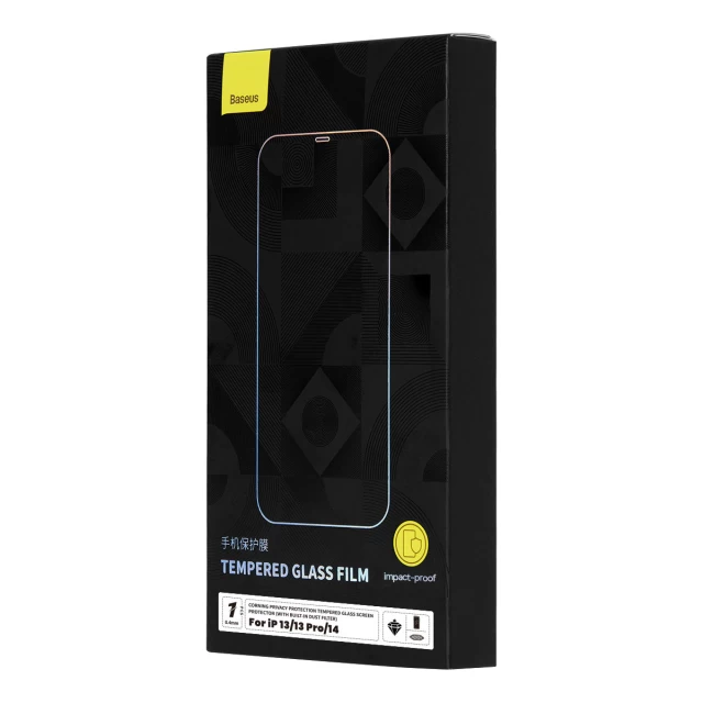 Защитное стекло Baseus 0.4mm Privacy Protection Tempered Glass Anti-Spy (with Dust Filter & Mounting Kit) для iPhone 13 | iPhone 13 Pro | iPhone 14 Tr