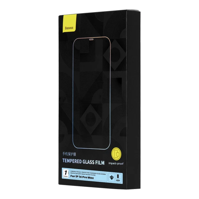 Захисне скло Baseus Anti-Spy 0.4mm with Speaker Cover для iPhone 14 Pro Max Transparent (SGKN050902)