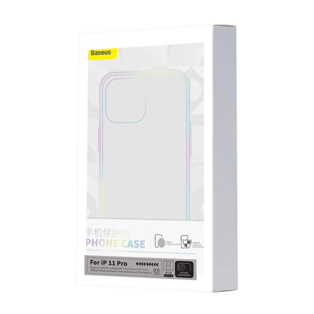 Чехол и защитное стекло Baseus Magnetic Crystal Clear with Cleaner Kit для iPhone 11 Pro Transparent with MagSafe (ARSJ010102)