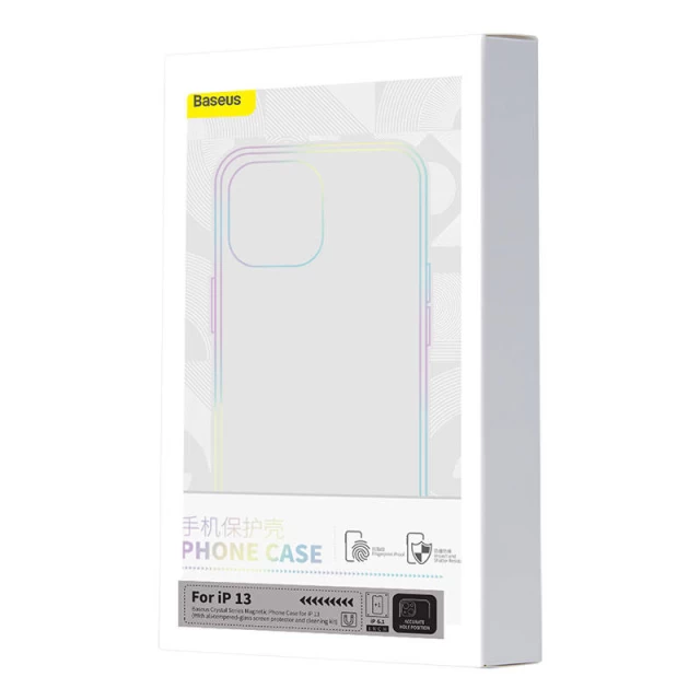 Чехол и защитное стекло Baseus Magnetic Crystal Clear with Cleaner Kit для iPhone 13 Transparent with MagSafe (ARSJ010602)