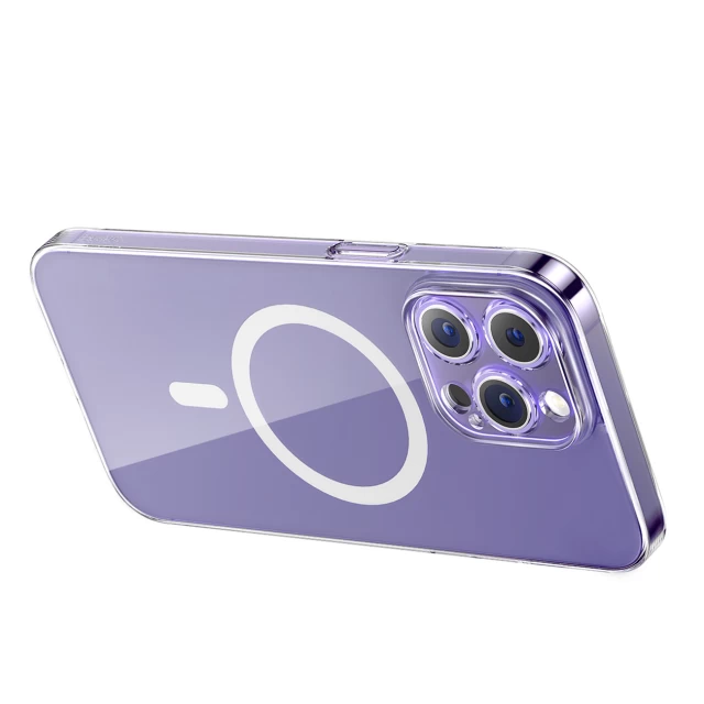 Чохол Baseus Crystal Magnetic Case with Transparent Glass для iPhone 14 Pro Max Transparent with MagSafe (ARSJ011202)