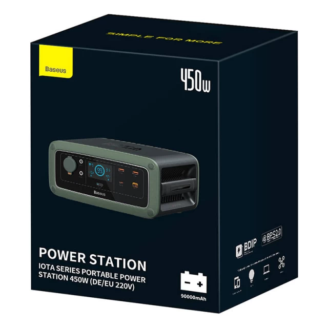 Портативная зарядная станция Baseus ioTa 450W 288Wh 90000 mAh Green (PPYT010206)