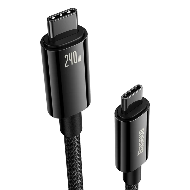 Кабель Baseus Tungsten Gold USB-C to USB-C 240W 2m Black (CAWJ040101)