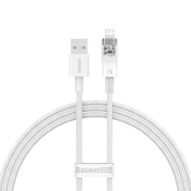 Кабель Baseus Explorer Series USB-A to Lightning 2.4A 1m White (CATS010002)