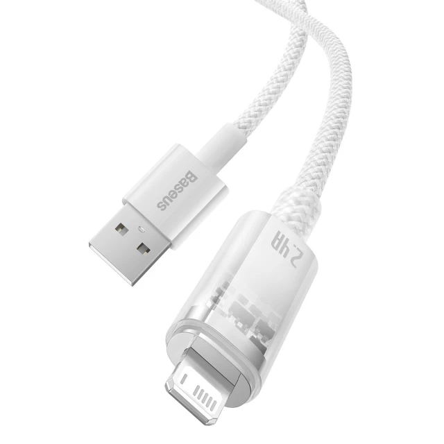 Кабель Baseus Explorer Series USB-A to Lightning 2.4A 1m White (CATS010002)