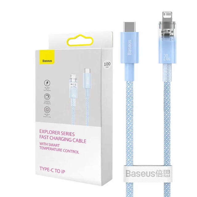 Кабель Baseus Explorer FC USB-C to Lightning 20W 1m Blue (CATS010203)