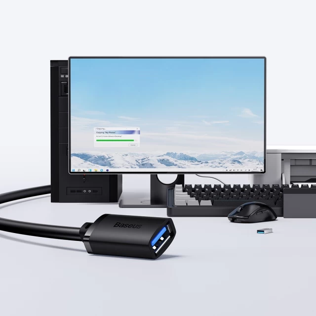 Кабель-удлинитель Baseus AirJoy Series USB-A (2.0) to USB-A (2.0) 1.5m Black (B00631101111-00)