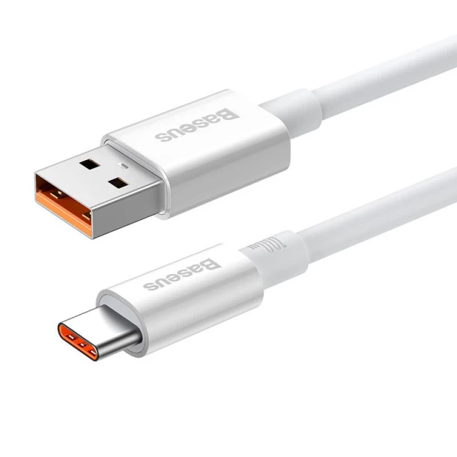 Кабель Baseus Superior USB-A to USB-C 100W 0.25m White (P10320102214-00)