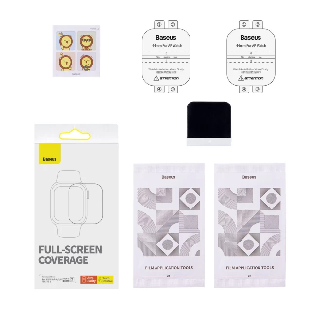 Защитная пленка Baseus NanoCrystal для Apple Watch 4 | 5 | 6 | SE 44 mm Transparent (2 Pack) (P6001510B201-01)