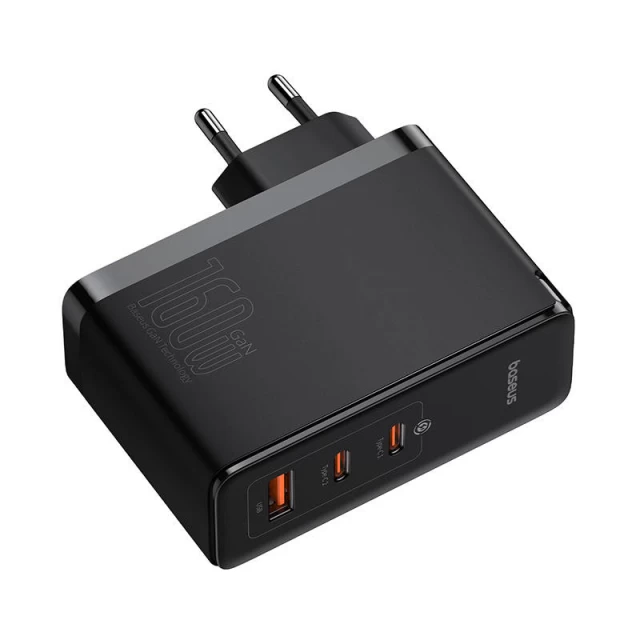 Мережевий зарядний пристрій Baseus GaN5 Pro 160W 2xUSB-C | USB-A with USB-C to USB-C Cable Black (P10110825113-00)