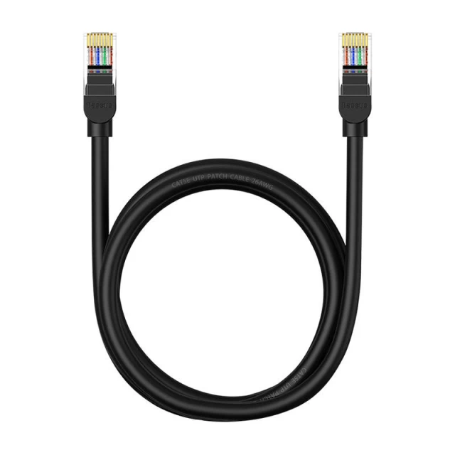 Сетевой кабель Baseus High Speed (Round) Ethernet RJ45 Cat.5 1000Mb/s 1.5m Black (B00133206111-02)