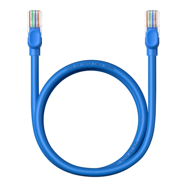 Сетевой кабель Baseus High Speed (Round) Ethernet RJ45 Cat.6 1000Mb/s 1m Blue (B00133204311-01)
