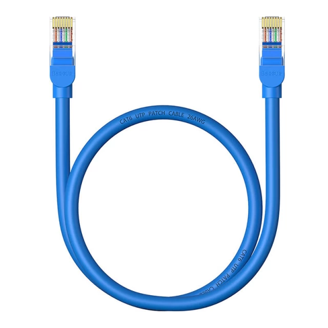 Сетевой кабель Baseus High Speed (Round) Ethernet RJ45 Cat.6 1000Mb/s 0.5m Blue (B00133204311-00)
