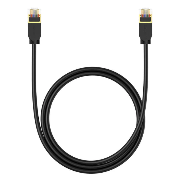 Сетевой кабель Baseus High Speed (Round) Ethernet RJ45 Cat.7 Gigabit 1m Black (B00133208111-01)