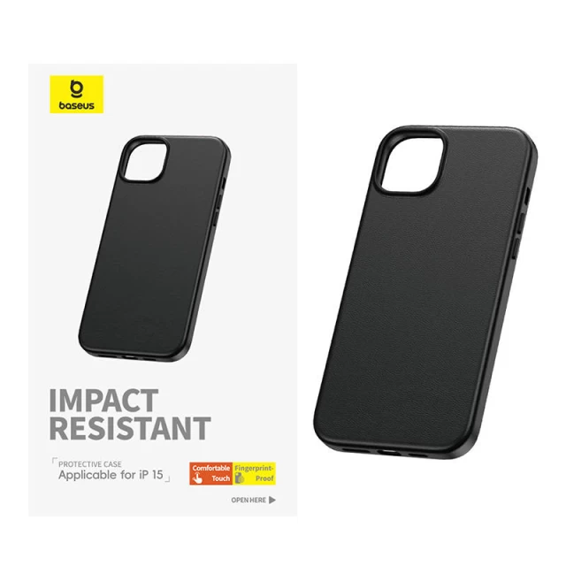 Чохол Baseus Fauxther для iPhone 15 Black (P60157304113-00)