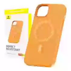 Чехол Baseus Fauxther для iPhone 15 Plus Orange with MagSafe (P60157305713-02)