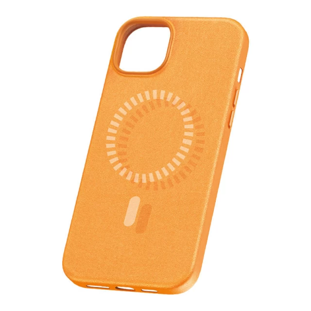 Чохол Baseus Fauxther для iPhone 15 Plus Orange with MagSafe (P60157305713-02)