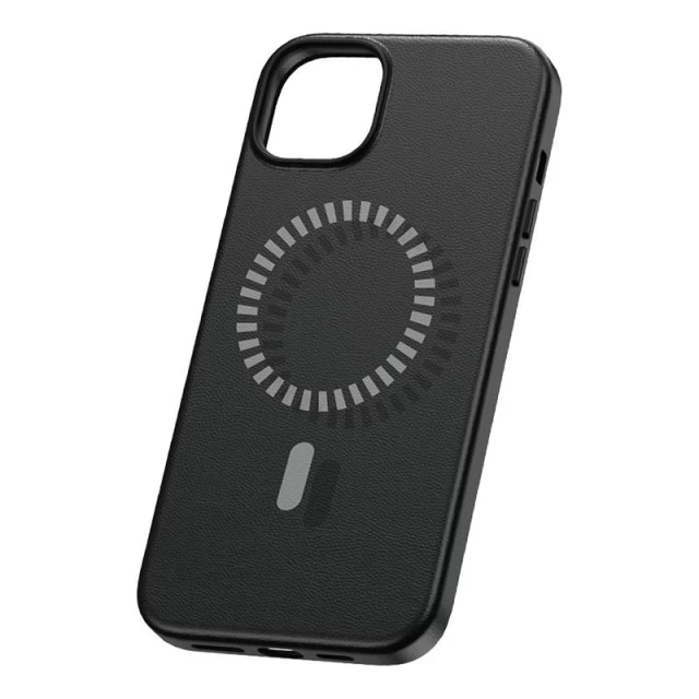 Чехол Baseus Fauxther для iPhone 15 Pro Max Black with MagSafe (P60157305113-03)