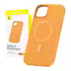 Чехол Baseus Fauxther для iPhone 15 Orange with MagSafe (P60157305713-00)