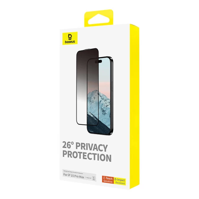 Защитное стекло Baseus Diamond для iPhone 15 Pro Max Privacy (P60057405203-03)