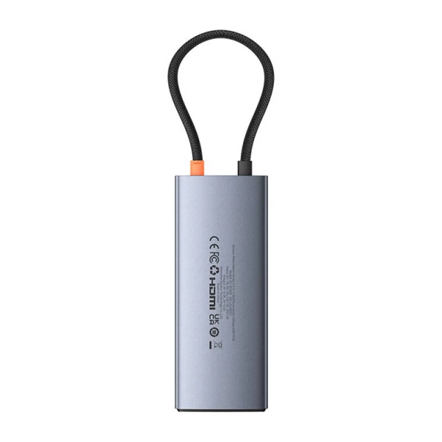 USB-хаб Baseus 6-in-1 Metal Gleam Series II USB-C to HDMI | 2x USB-A | USB-C | RJ-45 | SD/TF | USB-C PD Black (B00061802813-00)