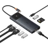 USB-хаб Baseus 10-in-1 Metal Gleam Series USB-C to USB-C PD | USB-C | 3x USB-A | 2x HDMI | RJ-45 | SD/TF Black (B00061800123-00)