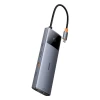 USB-хаб Baseus 10-in-1 Metal Gleam Series USB-C to USB-C PD | USB-C | 3x USB-A | HDMI | AUX | RJ-45 | SD/TF Gray (B00061800813-00)