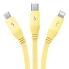 Кабель Baseus 3-in-1 USB-A to USB-C | USB-M | Lightning 3.5A 1.1m Yellow (P10362900Y11-00)