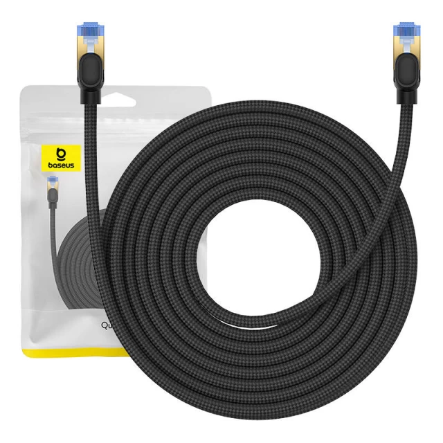 Мережевий кабель Baseus Braided Ethernet RJ45 Cat.7 10Gbps 10m Black (B0013320B111-07)