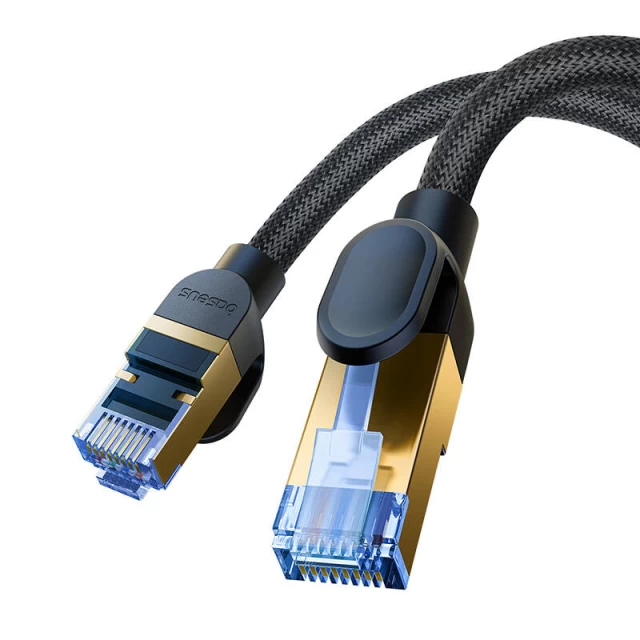 Сетевой кабель Baseus Braided Ethernet RJ45 Cat.7 10Gbps 1m Black (B0013320B111-01)
