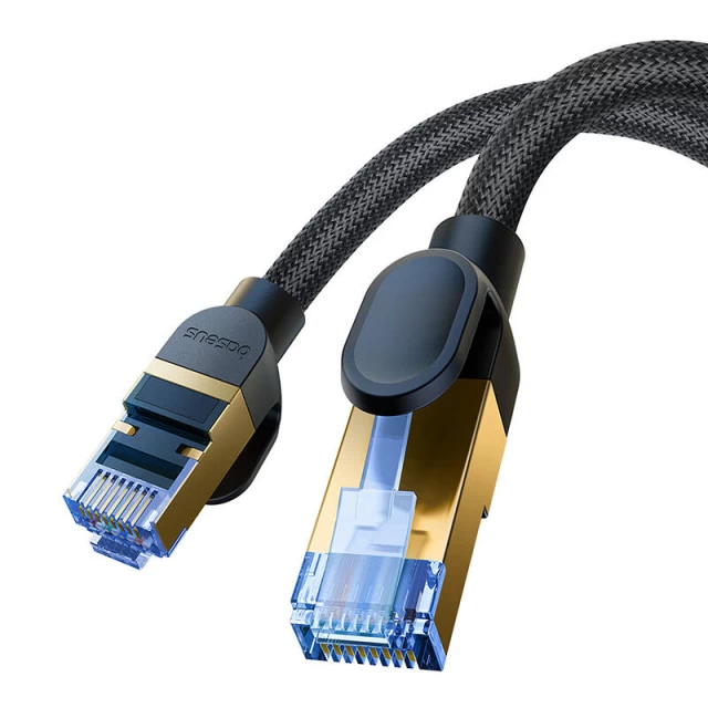 Мережевий кабель Baseus Braided Ethernet RJ45 Cat.7 10Gbps 8m Black (B0013320B111-06)