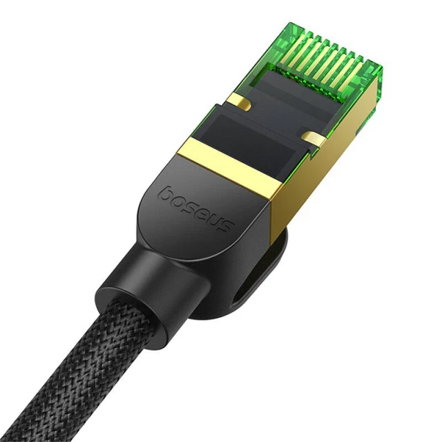 Мережевий кабель Baseus Braided Ethernet RJ45 Cat.8 40Gbps 0.5m Black (B0013320C111-00)