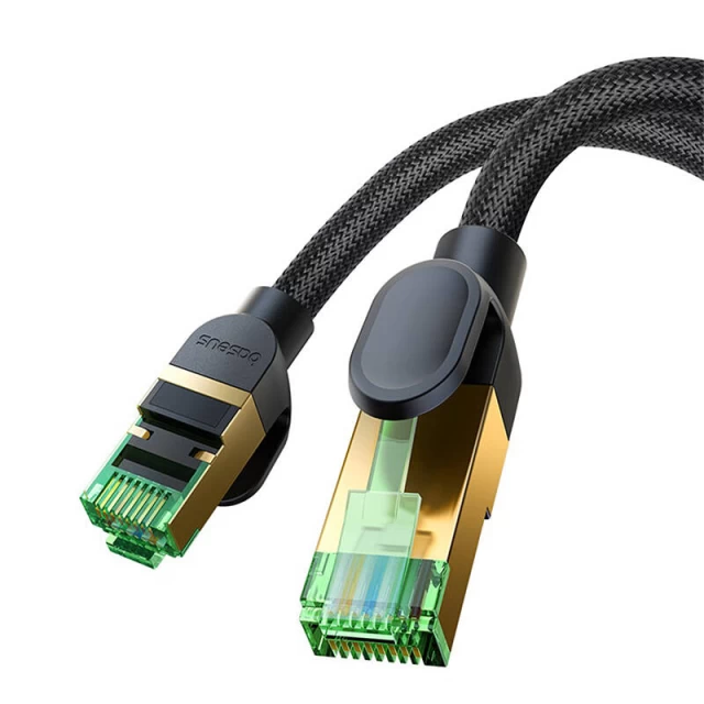 Мережевий кабель Baseus Braided Ethernet RJ45 Cat.8 40Gbps 2m Black (B0013320C111-03)