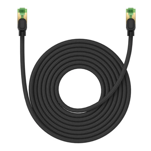 Мережевий кабель Baseus Braided Ethernet RJ45 Cat.8 40Gbps 8m Black (B0013320C111-06)