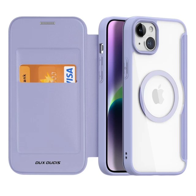Чохол-книжка Dux Ducis Skin X Pro для iPhone 15 Purple with MagSafe (6934913025192)