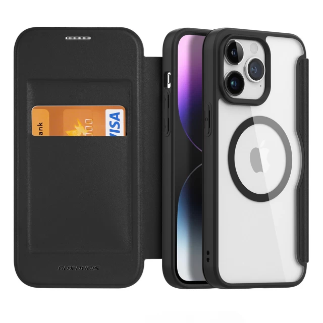 Чохол-книжка Dux Ducis Skin X Pro для iPhone 15 Pro Black with MagSafe (6934913025239)