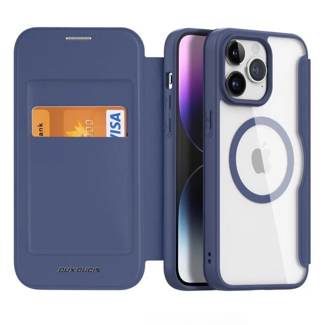 Чехол-книжка Dux Ducis Skin X Pro для iPhone 15 Pro Blue with MagSafe (6934913025246)