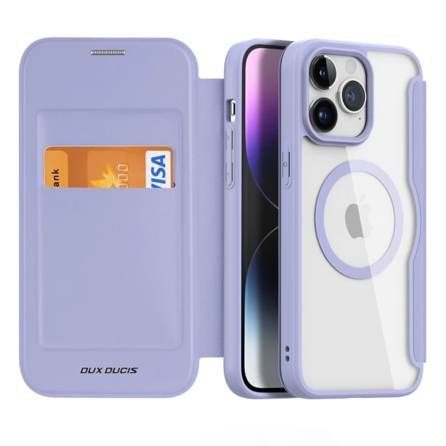 Чехол-книжка Dux Ducis Skin X Pro для iPhone 15 Pro Purple with MagSafe (6934913025253)