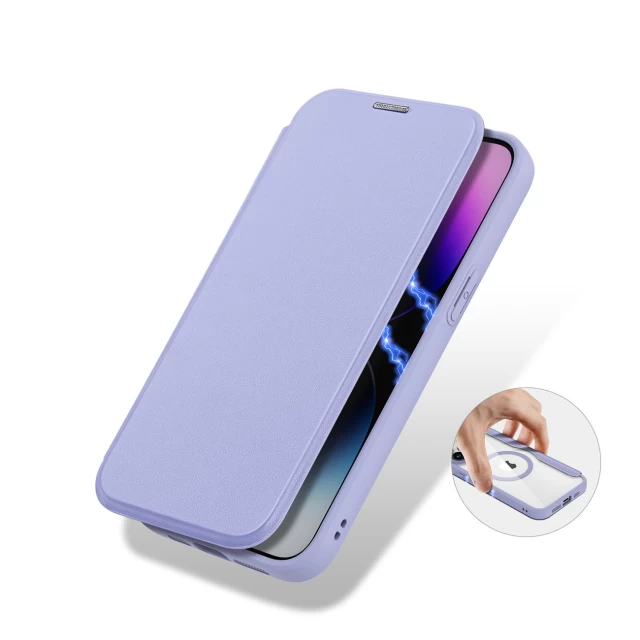 Чехол-книжка Dux Ducis Skin X Pro для iPhone 15 Pro Purple with MagSafe (6934913025253)