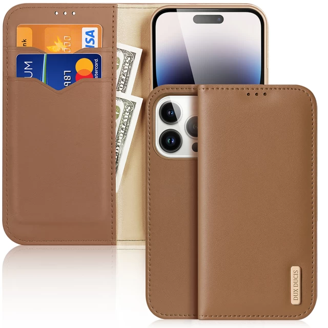 Чохол-книжка Dux Ducis Hivo RFID Blocking для iPhone 15 Pro Max Brown (6934913025574)