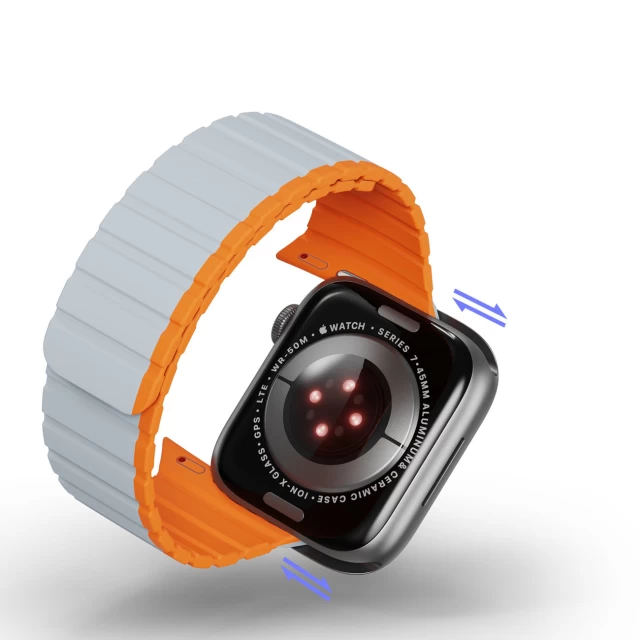 Ремешок Dux Ducis LD для Apple Watch 41 | 40 | 38 mm Grey Orange (6934913027868)