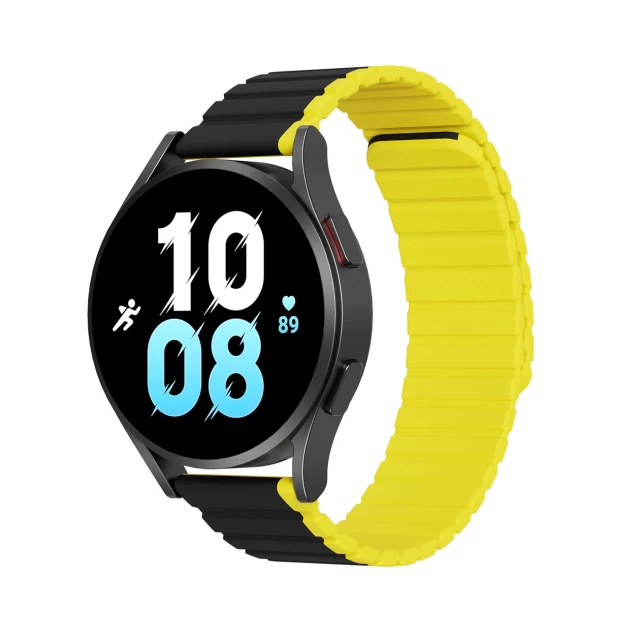 Ремешок Dux Ducis LD 20 mm для Samsung Galaxy Watch 6 | 6 Pro | 6 Classic | 5 | 5 Pro | 5 Classic Black Yellow (6934913027943)