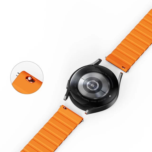 Ремешок Dux Ducis LD 20 mm для Samsung Galaxy Watch 6 | 6 Pro | 6 Classic | 5 | 5 Pro | 5 Classic Black Orange (6934913027950)