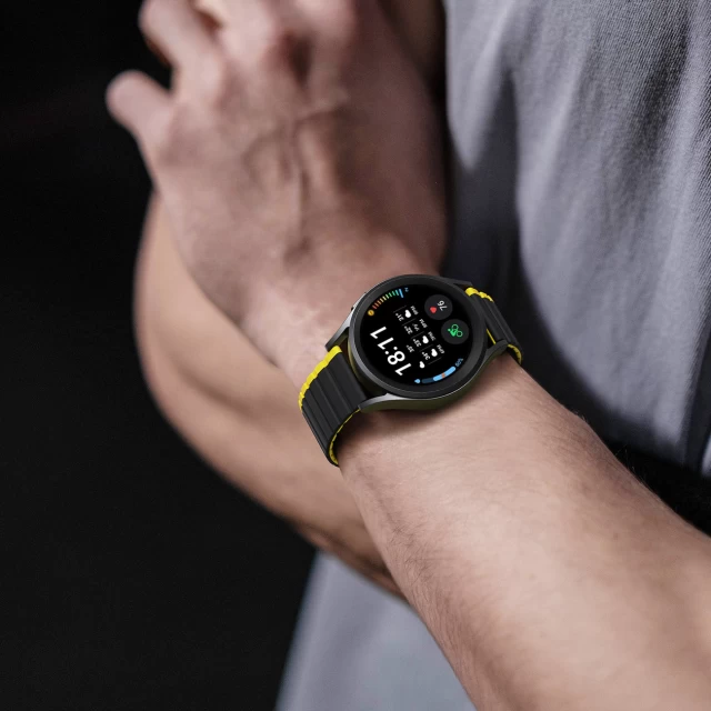 Ремешок Dux Ducis 22mm LD Version для Samsung Galaxy Watch 3 45 mm | S3 | Huawei Watch Ultimate | GT3 SE 46 mm Black Yellow (6934913027998)
