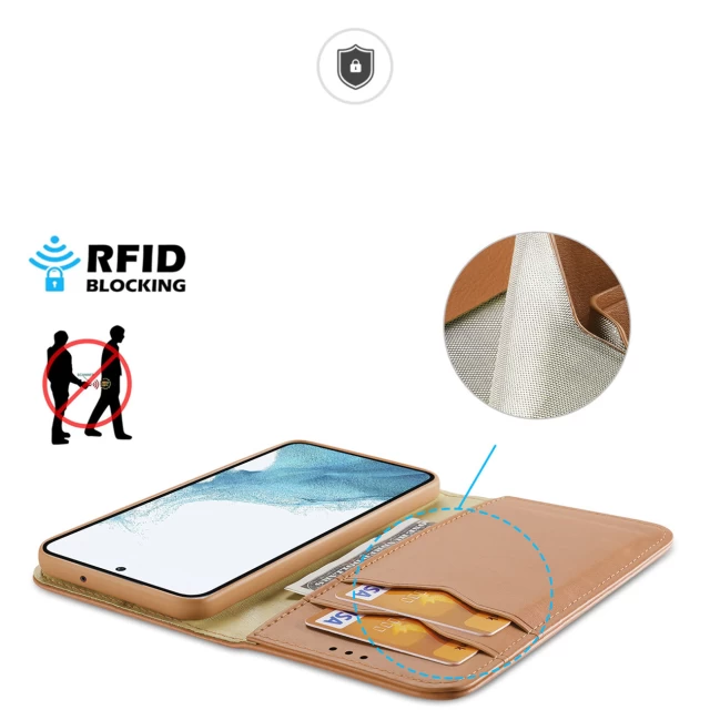 Чохол Dux Ducis Hivo RFID Blocking для Samsung Galaxy S23 Brown (6934913031735)
